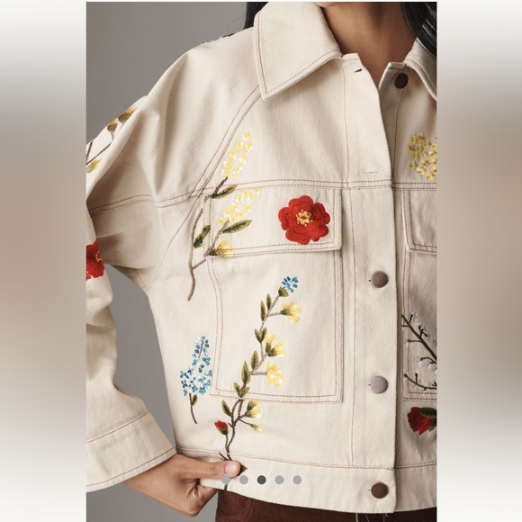 RARE!!!! Anthropologie NWT Floral Embroidered Jacket size S. - Picture 5 of 9
